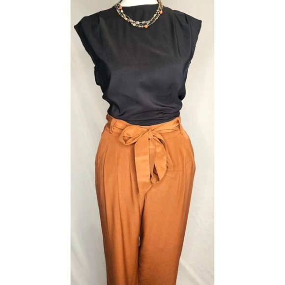 Sezane Pants - Sezane Women's Silk Boho High Waist Trouser Size 4